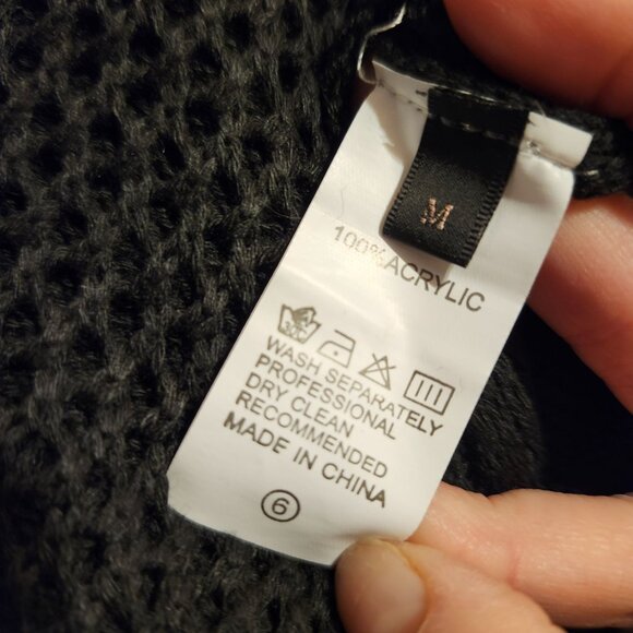 Micas Women's Size Medium Black Knit Skirt Set Cover Up 2 Piece Fringe Hem NWT - Picture 8 of 8